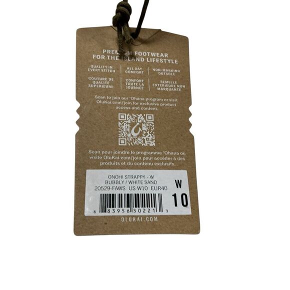 Olukai Sandals Womens 10 Gold Bubbly/White Sand Onohi Strappy Platform NEW - Picture 11 of 11